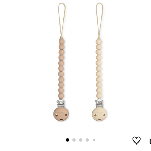 Comfy Cubs Pacifier Clips 2 Pack - 100% Food Grade Silicone Baby Pacifier Clips, BPA & PVC Free - CPSIA Certified, Lightweight and Flexible Baby Gifts - Beige & Light Beige