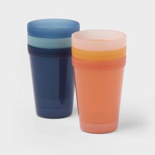 Kids' 6pc Basic Large 13.5oz Tumbler - Pillowfort™: Reusable Plastic Cups, Dishwasher & Microwave Safe