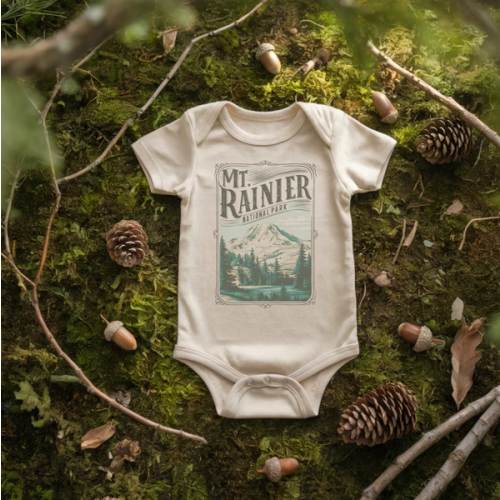 Mt. Rainier Baby Onesie