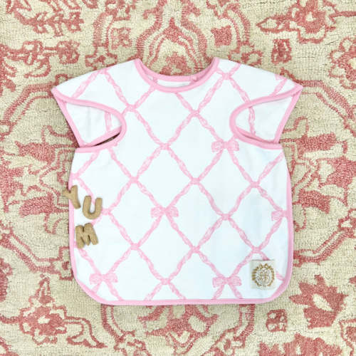 Big Bite Bib - Belle Meade Bow with Pier Party Pink