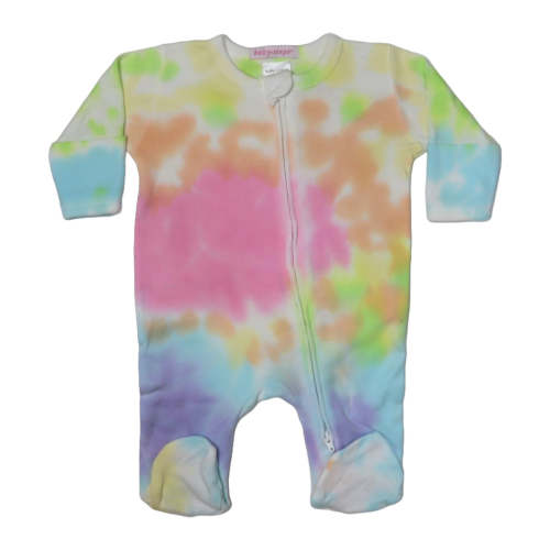 Baby Tie Dye Zipper Footie - Izzy - SZ: Newborn