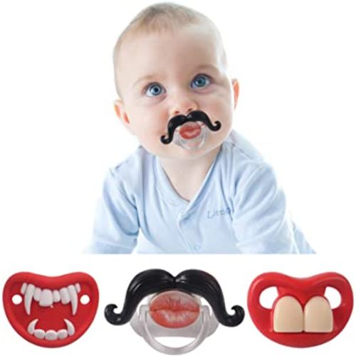 Funny Pacifiers for Babies, Newborn Pacifier 0-3 Months, Infants Pcifiers for 0-6 Months, Toddlers Mustache Pacifier, Baby Gift Pacifiers for Boys and Girls
