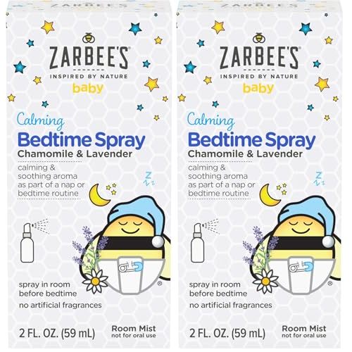 Zarbee's Baby Sleep Spray; Calming Bedtime Spray with Natural Lavender and Chamomile to Help Infant Nighttime Routine; 2oz Bottle (Pack of 2)