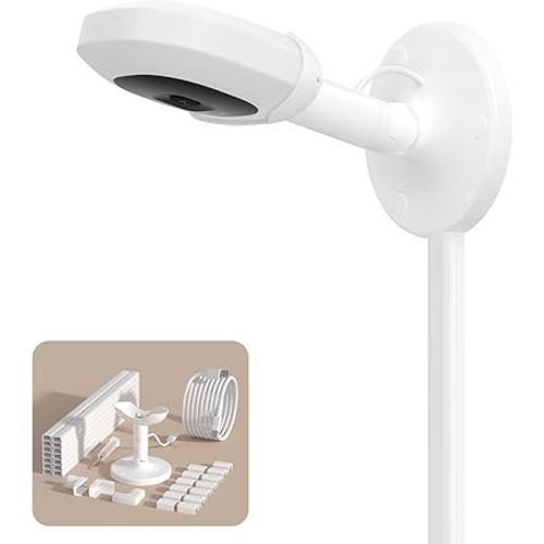 Wall Mount for Nanit Secure Wall Holder for Nanit Pro/Plus/Original Cameras, Nursery Baby Monitor Accessory, Stand with Cable Management for Baby Rooms, Playrooms, Bedroom - Camera Not Included