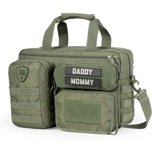 Tactical Baby Gear Bolsa de pañales táctica de 4ª generación para papás con cambiador incluido, correas para cochecito