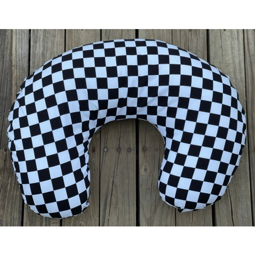Black & White Checkered Nursing Pillow COVER ONLY