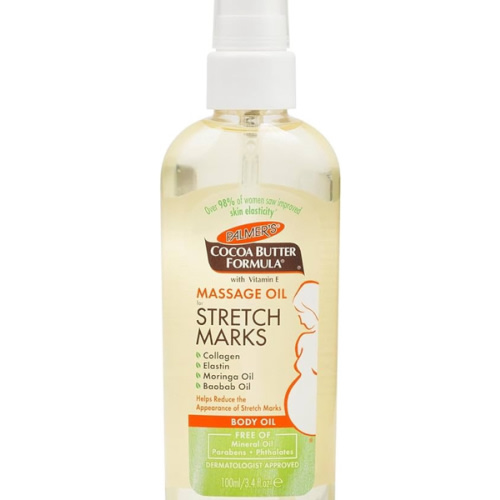 Palmer's Cocoa Butter Formula Massage Oil for Stretch Marks and Pregnancy Skincare, 3.4 Ounces