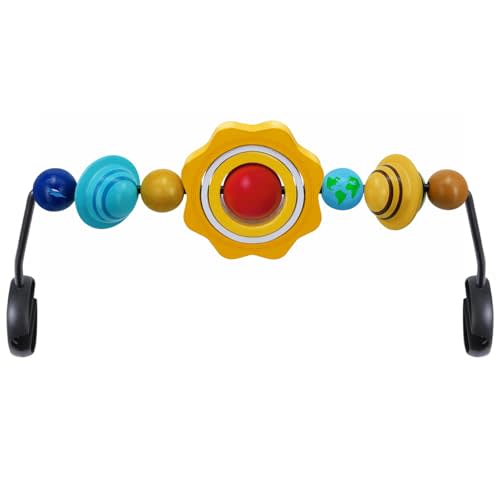 iGRATENS Baby Bjorn Bouncer Toy Bar, Easy to Attach and Remove | Hand-Painted Wooden Toy for Bouncer Soft & Bliss, Child-Friendly Materials, Design for Curious Baby, Polycyclic Sun & Planets