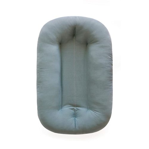 Snuggle Me Organic Bare | Baby Lounger & Infant Floor Seat | Newborn Essentials | Organic Cotton, Fiberfill | Slate