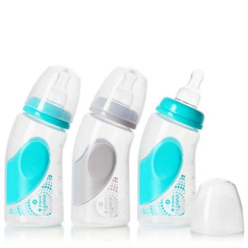 Evenflo Feeding Vented + Angled BPA-Free Plastic Baby Bottles - 6oz, Colors May Vary, 3ct