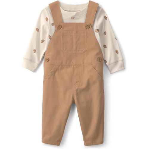 Carter's Baby Boys' 2-piece Overall Set Blue Cream Denim Stripe