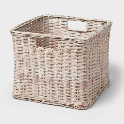 Large Woven Rattan Crate White Washed - Brightroom™