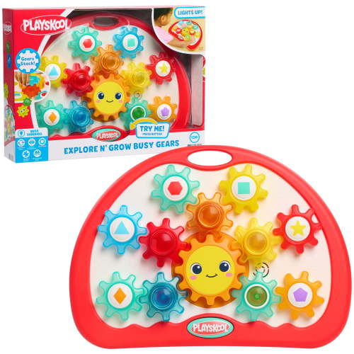 Playskool Explore ’n Grow Busy Gears Interactive Toy, Lights, Music & Sounds, Kids Ages 12 Months and up