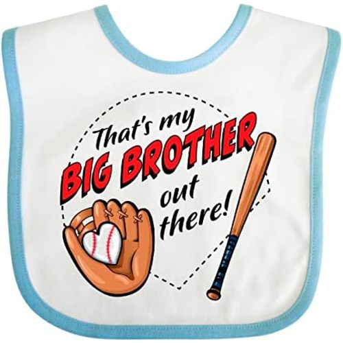 inktastic That's My Big Brother Out There- Baseball Baby Bib