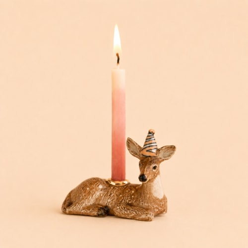 Deer Cake Topper | Porcelain Party Animal | Candle Holder