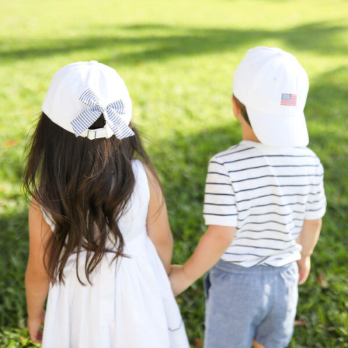American Flag Baseball Hat, White - Harding Lane | Maisonette