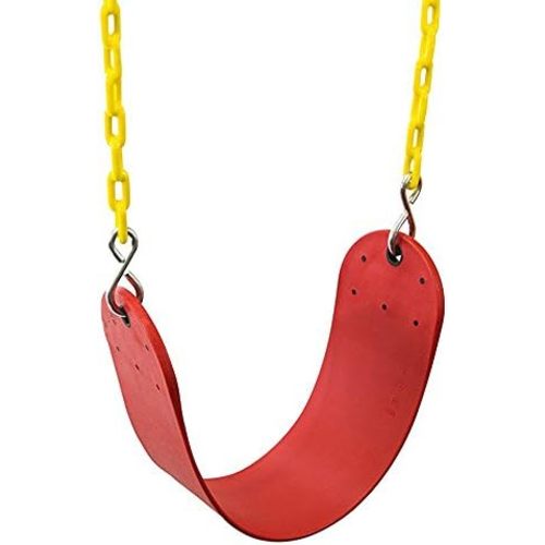 Squirrel Products Heavy Duty Swing Seat - Swing Set Accessories Swing Seat Replacement and Carabiners for Easy Install - Red