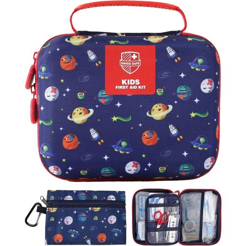 Swiss Safe First Aid Kit for Kids 246 Pieces - for Travel, Home & Car Emergency Kit, Baby & Toddler First Aid, Small Portable Kit with Mini Bag