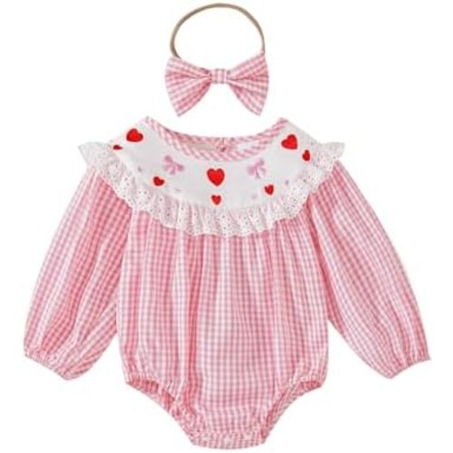 Valentines Day/St Patricks Day Baby Girl Outfit Love/Clover Long Sleeve Romper Cute One-Piece Clothes
