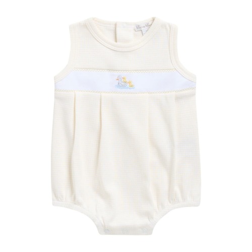 Bubble Duck Detail Pima Cotton Romper, 0-3M