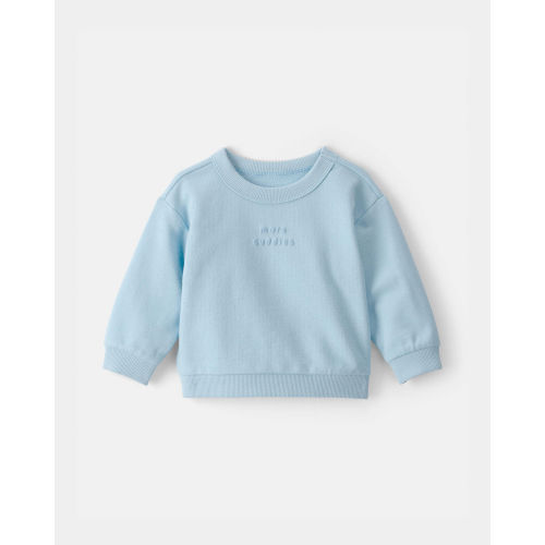 Baby Girl 'More Cuddles' French Terry Pullover Sweatshirt - Blue - Carter's | Carter's