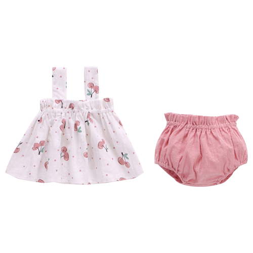 Zanarzt Toddler Girl Clothes Baby Girls Outfits Toddler Baby Girl Clothes Summer Outfits Ruffle Sleeveless Shirt Kid Short Set for Girl Pink,3-6 Months