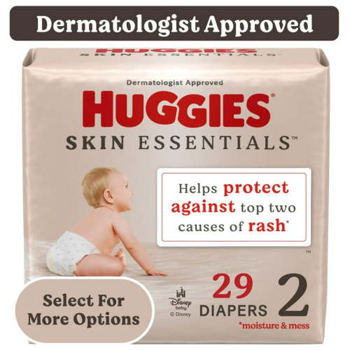 Huggies Skin Essentials Baby Diapers, Size 2 (12-18 lbs), 29 Ct (Select for More)