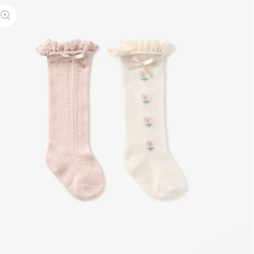 Floral Knee-high Non Slip Baby Socks 2 pack – Elegant Baby