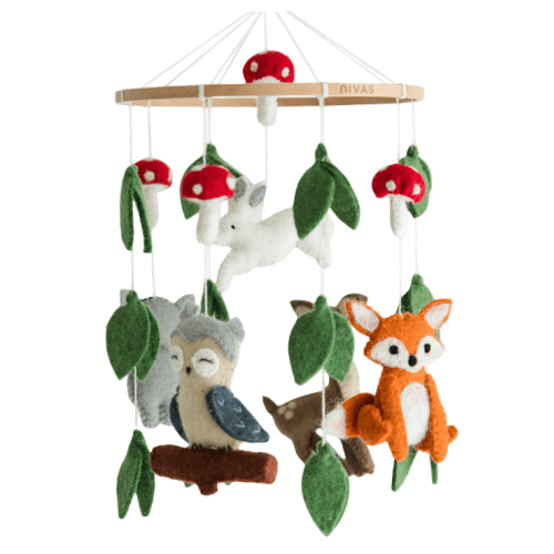 Nivas Felted Woodland Mobile, Multicolor