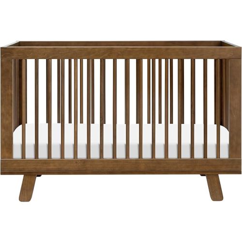 Babyletto Hudson 3-in-1 Convertible Baby Crib, Natural Walnut | Baby Crib Converts to Toddler Bed & Daybed - GREENGUARD Gold Certified, Easy to Assemble - Includes Toddler Conversion Kit