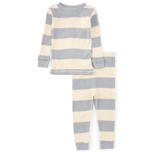 Burt's Bees Baby Long Sleeve Organic Cotton Striped Pajama Top & Matching Pajama Pant Set