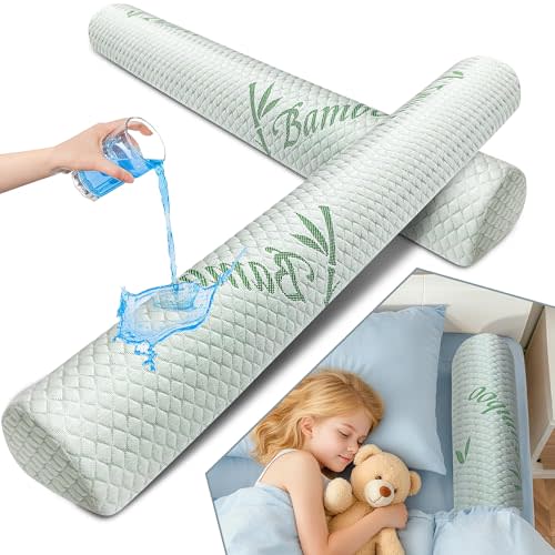 Waterproof Bed Bumper for Toddler | Soft Baby Foam Rail for Full, Queen, Twin, King Size Bed, Green, 2 Pack