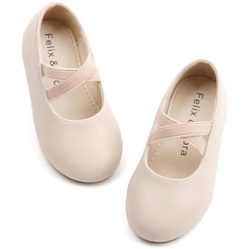 Felix & Flora Toddler Girl Dress Shoes - Flower Girl Ballet Mary Jane Flats Party School Wedding