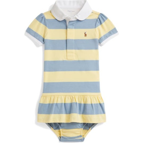Rugby Stripe Cotton Jersey Dress & Bloomers Set, 6M