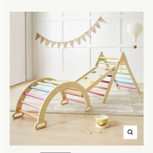 Tiny Land® Pikler Triangle 7-in-1 Montessori Climbing Set