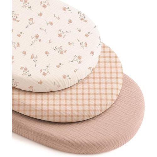 Niceye Muslin Bassinet Sheets 3-Pack (32" x 16")