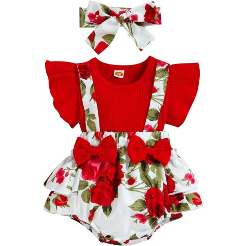 Mubineo Baby Girl Summer Clothes Outfits Sleeveless Lace Floral Romper Dress Newborn Outfit