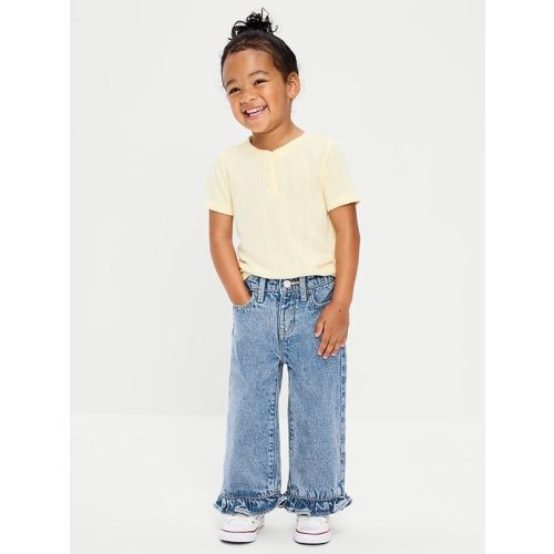 High-Waisted Super Baggy Ruffled Wide-Leg Jeans for Girls