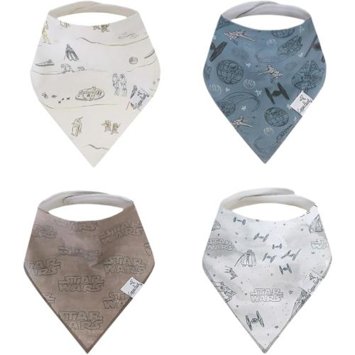 Copper Pearl Disney Baby Bibs 4 Pack, Soft Cotton Bandana Drool Bibs for Baby Girl & Boy, Drooling Teething