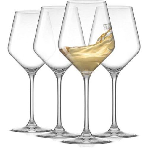 JoyJolt Stemmed Layla White Wine Glasses - Set of 4 European Glasses