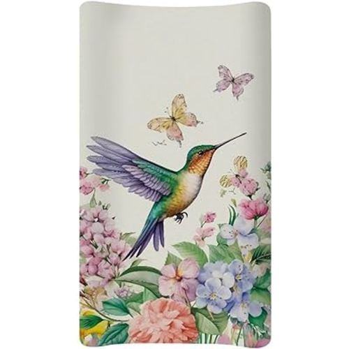 Hummingbird Changing Pad Cover for Baby Girls Diaper Changing Pad Covers 32”x16” Spring Birds Newborn Infant Changing Table Sheet Changing Mat Covers Ultra Soft