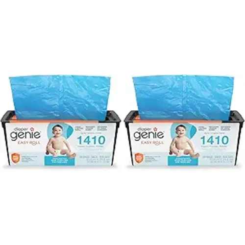 Diaper Genie Easy Roll Refill, 30 Bags Per Refill, Holds Up to 1410 Newborn Diapers| Odor Control| Diaper Pail-Bags, Fits-Genie Signature & Platinum Pails, (Pack of 2)