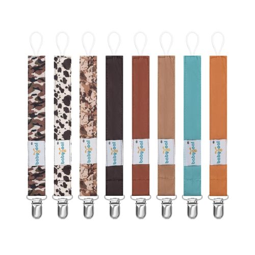 babygoal Baby Neutral Pacifier Clips, 8 Pack Binky Paci Holder Clips for Baby Boys and Girls Fits Most Pacifiers and Binkies 8MP46-B