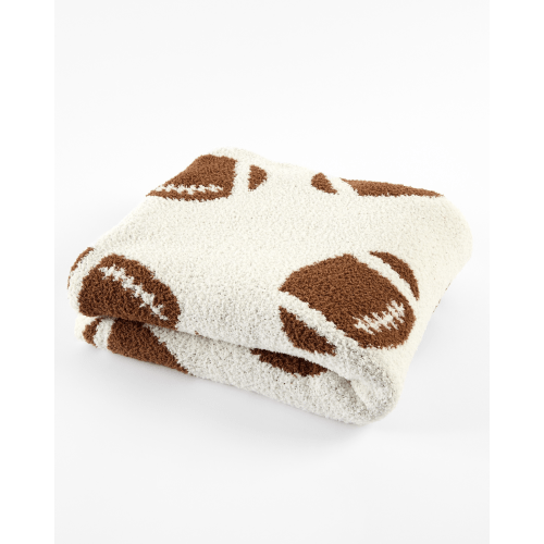 Football Patterned Cozy Throw Blanket