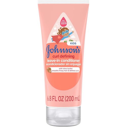 Johnson's Kids' Curl Defining Leave-In Conditioner with Shea Butter, Smooths Frizz & Defines Waves & Curls for 24 Hours, Hypoallergenic, 6.8 fl. oz