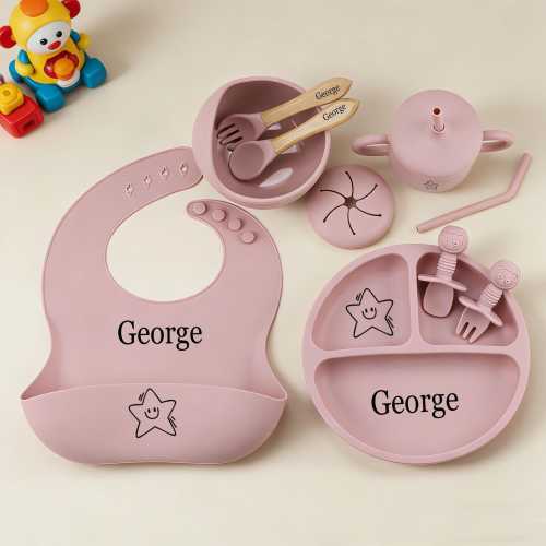 Personalized Silicone Baby Feeding Set | Weaning Essentials Gift