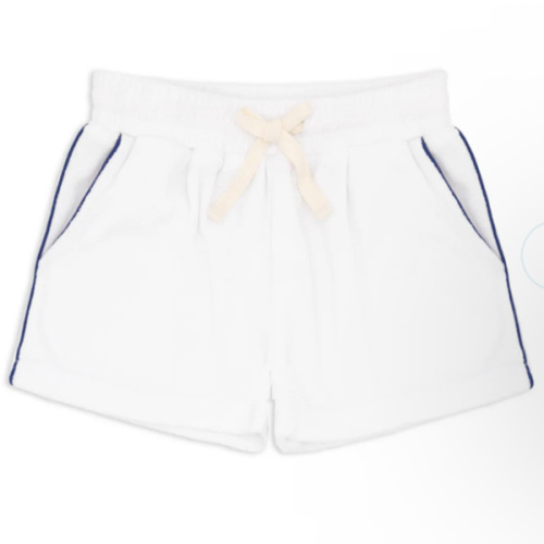 boys white french terry short | minnow swim