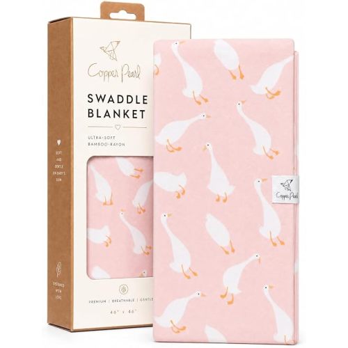 Copper Pearl Swaddle Blankets for Newborns | Soft Stretchy Receiving Blankets for Boys and Girls | Large 46 x 46 Inch Baby Blankets | Lightweight and Breathable Swaddles | Goosie