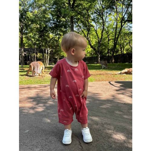 Fire Truck Cotton Shortie Romper | 9-12 mo