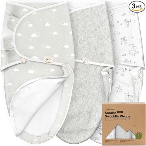 Baby Swaddle Sleep Sacks with Zipper - 3-Pack Swaddles for Newborns 0-3 Months, Infant, Baby Girls, Boys, Soft & Durable Newborn Sleep Sack, Easy Diaper Change Swaddling Blanket (Aspire)